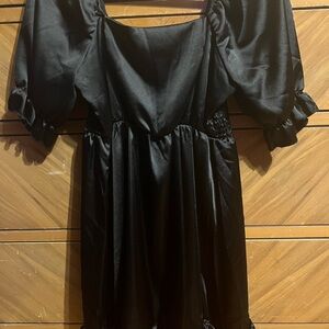 Foxblood Satin Babydoll Dress